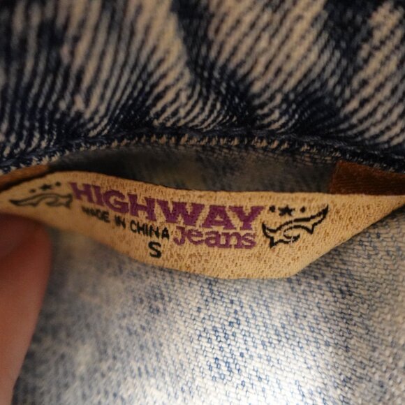 Highway Jeans Distressed Acid Wash Jean Jacket S small - Picture 8 of 8